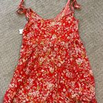 Skylar + Madison NWT-  Red Floral Tie Strap Swing Mini Dress L Photo 5