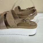 UGG  Braelynn Metallic Gold Leather Straps Platform Sandal Womens Size 10 Photo 7