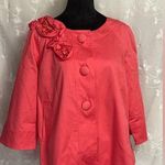 Madison Peacoat Short Style Blazer Jacket Watermelon Coral 3/4 Sleeve Sz L NEW Pink Size L Photo 0
