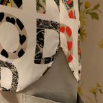 OVI NWT playing cards letter print button up long sleeve blouse size L Photo 3