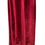 Lilla P Lilla| P Burgundy Velvet Velour  Mock Neck Asymmetrical Double Split Maxi Dress Photo 4