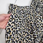 J.Crew Leopard Linen Cotton Drawstring Pants Ankle Pull On Pockets Size 22 Black Photo 5