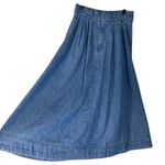 Lauren Ralph Lauren Vintage Denim Maxi Skirt Pockets A Line Size 4 Blue Photo 3