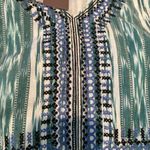 J.Jill Women's A-Line Dress Embroidered Sleeveless Striped Green White XL NWT Photo 5