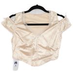 Beige Tone White Lace Crop Top Tan Photo 4
