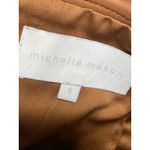 Michelle Mason Faux Vegan Leather Brown Zip Back Mini Pencil Wrap Skirt Size 4 Photo 3