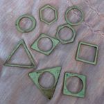 Free People NWOT  aged gold shapes stacking rings stackable minimal geometric Photo 4