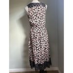 Loft Medium Outlet Pink Black Floral Midi dress Boho Cottage core Whimsigoth Photo 2