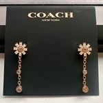 Coach NWT Daisy Dangle Drop Stud Earrings in Gold Photo 3