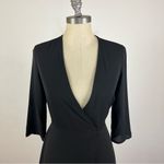 Babaton Aritzia  Theo Black Midi Wrap Dress Photo 3