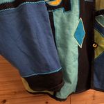 Fashion Bug Vintage  Size 2X Cotton Flax Blend Colorblock Geometric Blazer Jacket Photo 2