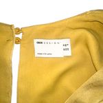 ASOS  Design Tie Front Plunge Satin Yellow Long Sleeve Cut Out Midi Dress US 6 Photo 5