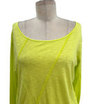 Lisa Todd Panel Player Long Sleeve‎ Top Neon Green Yellow Size Small Photo 2