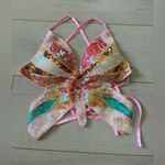 Womens Sparkly Sequin Butterfly Crop Top Sparkly Glitter Bandage Rave Costume S Pink Photo 1