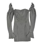 Naked Wardrobe Gingham The Statement Cocktail Dress Castlecore Sleeve Small NWT Photo 5