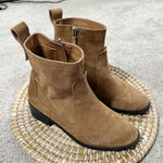 ZARA Trafaluc Women’s Suede Ankle Boots Booties in Light Brown 38/US 7.5 Photo 0