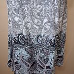 EXPRESS  Off-Shoulder Paisley Mini Dress - Blue and Black Photo 2
