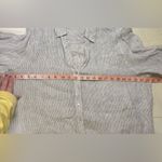 Jones New York  Size 1X Shirt Top Gray Black Stripe Button Front Down 100% Linen Photo 2