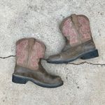 Ariat  Fatbaby Brown & Pink Western Genuine Leather Pull on Western Boots Size 8 Photo 1