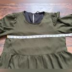 ZARA  Elegant Olive Green Long Sleeve Dress large Photo 2