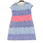 Talbots  Shell Print Striped Boat Neck Dress Womens XL Multicolor Nautical Beach Photo 1