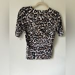 White House | Black Market Leopard Print Button Front Cardigan Top XS Photo 2