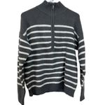 Styles & Co Size Medium Mock Neck Polyester Long Sleeves Stripe Sweater Grey Gray Photo 5