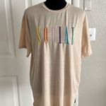 SheIn Womens Short Sleeve Crew Neck Embroidered Letters Social Size Medium Photo 3
