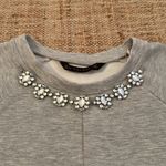 ZARA  Sweatshirt Jeweled Neckline Necklace Crop Top Small Photo 1