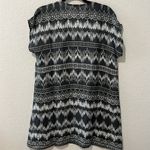 Johnny Was  Grey 100% Silk Dress with Brown Leather Trim/Tassle, Size XS (P) Photo 7