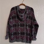 American Eagle  hooded  Sweater Aztec Print Pullover Knit Sweater Sz Large Photo 2