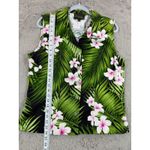 Kahulana Hawaii Women Sleeveless Aloha Shirt Tropical Floral Green Button Top L Size L Photo 8