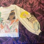 ZARA Blogger Fave Ecru Multi Girls Print Sweatshirt $59.90 EUC S Rare HTF Photo 5