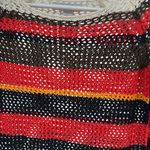 Amisu  Colorful Striped open Knit crochet Sweater tassels fall coverup S neutral Photo 7