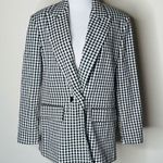 ZARA Black and White Gingham Blazer Photo 1