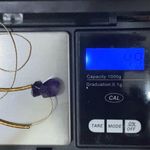 Amethyst Natural Raw Pendant Magnetic Clasp Gold-tone Skinny Chain Necklace Photo 12