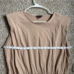 EXPRESS Tan Nude Mini Dress Shoulder Pads Comfy Casual Summer Formal XL Neutral Photo 4