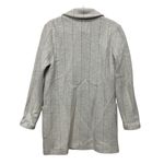 Rachel Zoe Wool Blend Striped Sweater Coat Blazer Jacket Size Sm Cream Gray Snap Photo 3