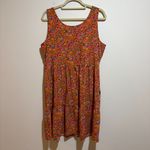 Toad&Co Sunkissed Sunsana Sleeveless Tiered Mini Dress Taffy Micro Floral Print Red Size L Photo 7