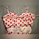 Wild Honey NWT  polka dot cutout mini dress white and red size M Photo 2