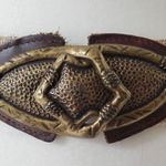 VTG Omega Arrow Head Elf Zelda Leather Metal Tribal Cosplay Stretch Belt Clasp Brown Photo 7