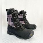 Keen Dry Snowden Black Purple Plaid Lace Up Winter Weather Boot Lined 7 Women Photo 11