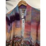 Chico's Unique Amazing Watercolor European City Art To Wear Jacket Size M Photo 3