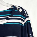 Crown & Ivy Crown Ivy Plus Size XL Dress Navy Blue Striped Long Sleeve Knee Length Shift 566 Photo 4