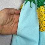 Talbots RSVP by  NEW Blue Pineapple Tropical Midi Flare Pleated Skirt Size 12 Photo 5