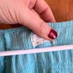 Urban Outfitters  Smocked Peplum Top Blue V Neck 3/4 Sleeve Babydoll Size S Photo 3