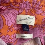 Universal Threads Universal Thread Orange & Pink Floral LS Relaxed Fit Button Up Shirt Size Large Photo 3