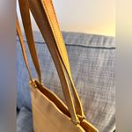 Coach Vintage Tribeca Legacy Tan Leather Tote Bag dbl handles zip top & pocket Photo 11