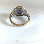 STERLING SILVER 925 AMETHYST AND CUBIC ZIRCONIA COCKTAIL RING (10) Purple Photo 9