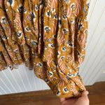 Universal Threads Universal Thread Yellow/Brown Floral Defined Waist Midi Dress R11 Photo 4